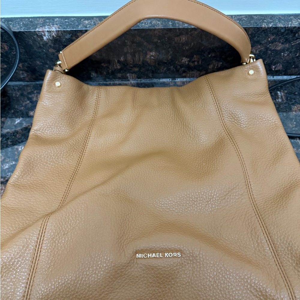 Michael Kors Brown Leather Hobo Bag